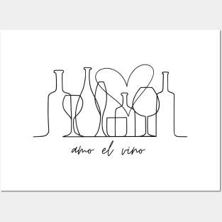 Amo el vino (I love wine - Spanish) Posters and Art